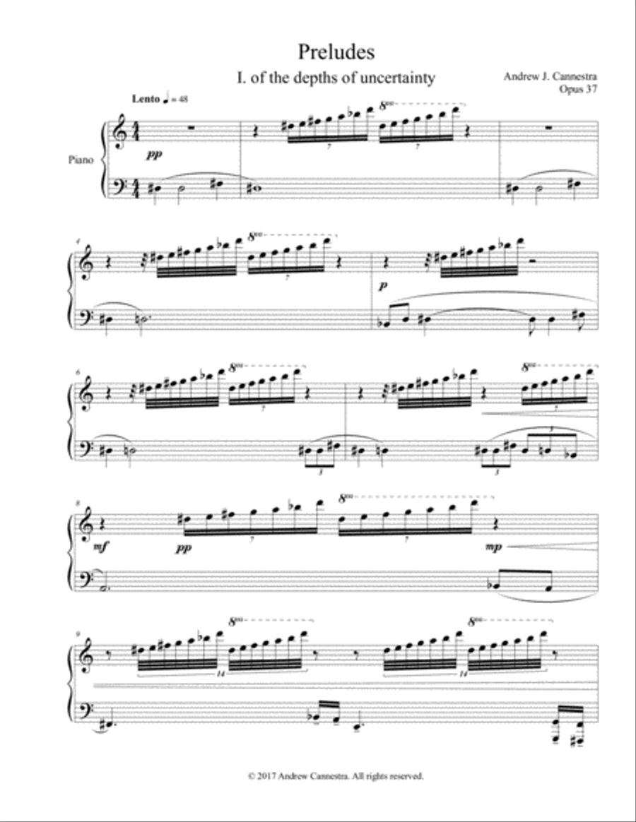 Andrew Cannestra - Three Preludes for solo piano Piano Solo scores gallery preview page 3