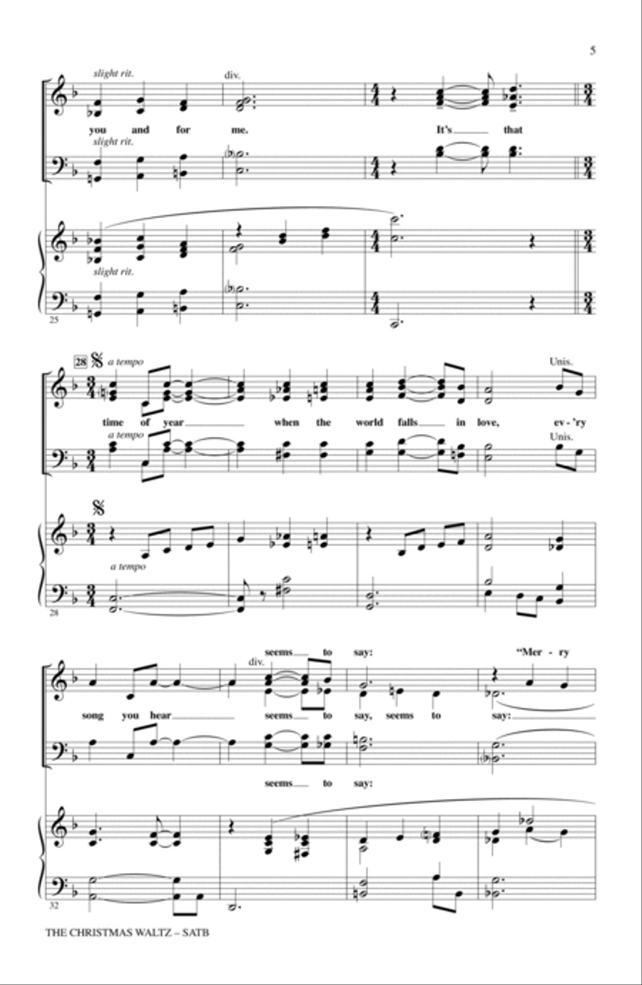 The Christmas Waltz 4-Part scores gallery preview page 3