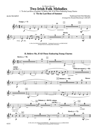 Two Irish Folk Melodies: 4th B-flat Trumpet