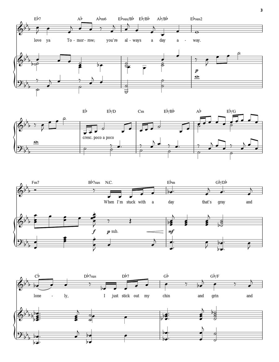 Tomorrow Piano, Vocal scores gallery preview page 3