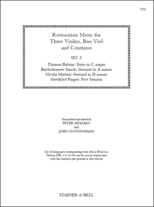 Restoration Music for Three Violins: String Parts Set 2