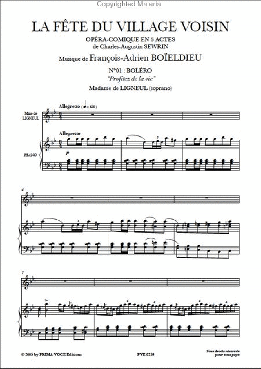 Profitez de la vie from La Fete du Village Voisin Soprano Voice scores gallery preview page 2