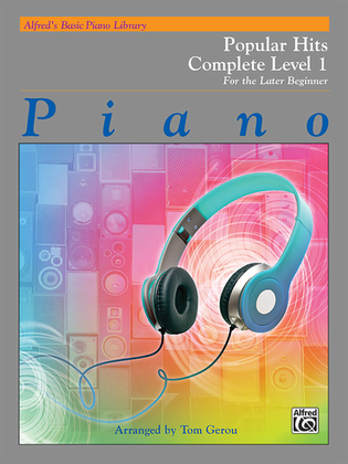 Book cover for Alfred's Basic Piano Course Popular Hits Complete Book 1, Level 1A/1B