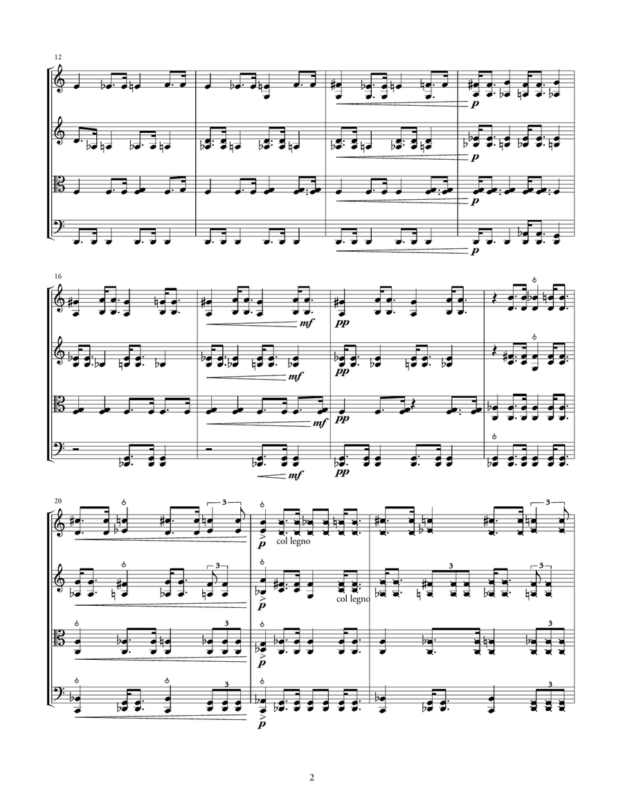 Sin Tregua (score and parts) String Quartet scores gallery preview page 4