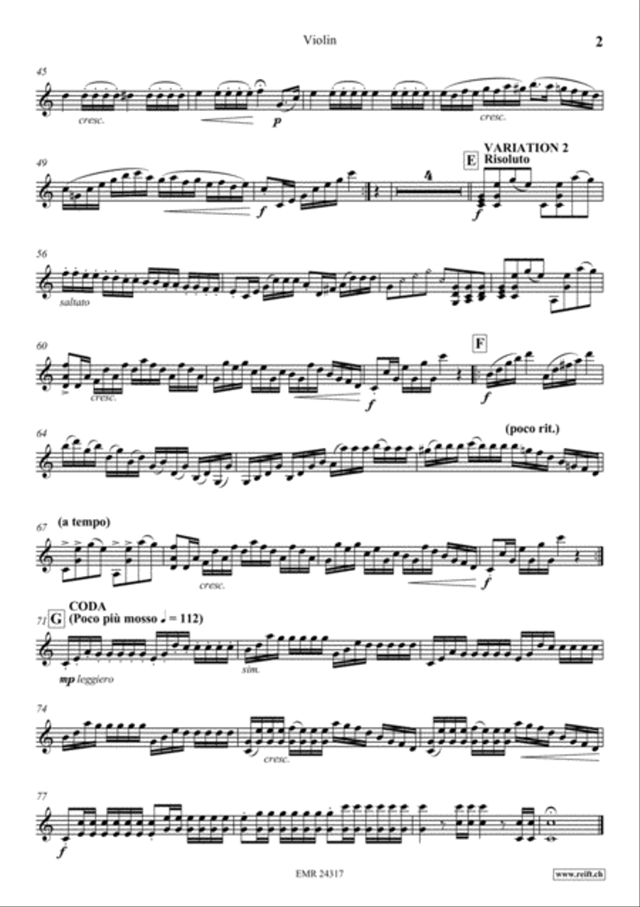 Bellini Variations Violin Solo scores gallery preview page 3