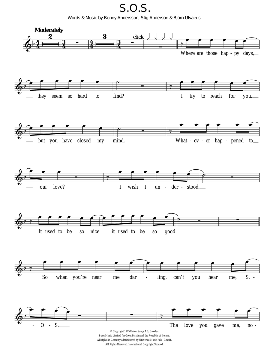 S.O.S. Acoustic Guitar scores gallery preview page 1