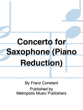 Book cover for Concerto for Saxophone (Piano Reduction)