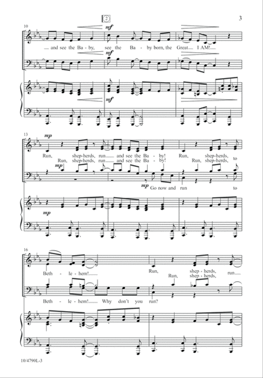 Run, Shepherds! Run, Shepherds! 4-Part scores gallery preview page 3