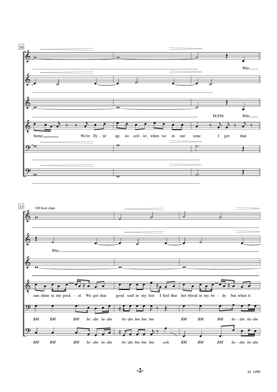 Can't Stop The Feeling from TROLLS Divisi scores gallery preview page 2