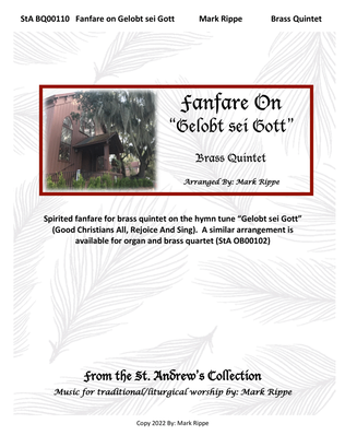 Book cover for Fanfare on "Gelobt sei Gott" (Good Christians All, Rejoice And Sing) StA OBQ00110