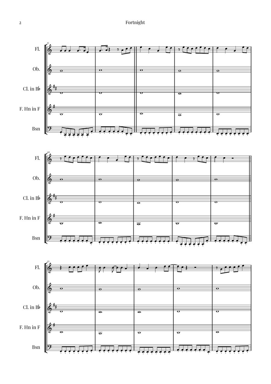 Fortnight Woodwind Quintet scores gallery preview page 2
