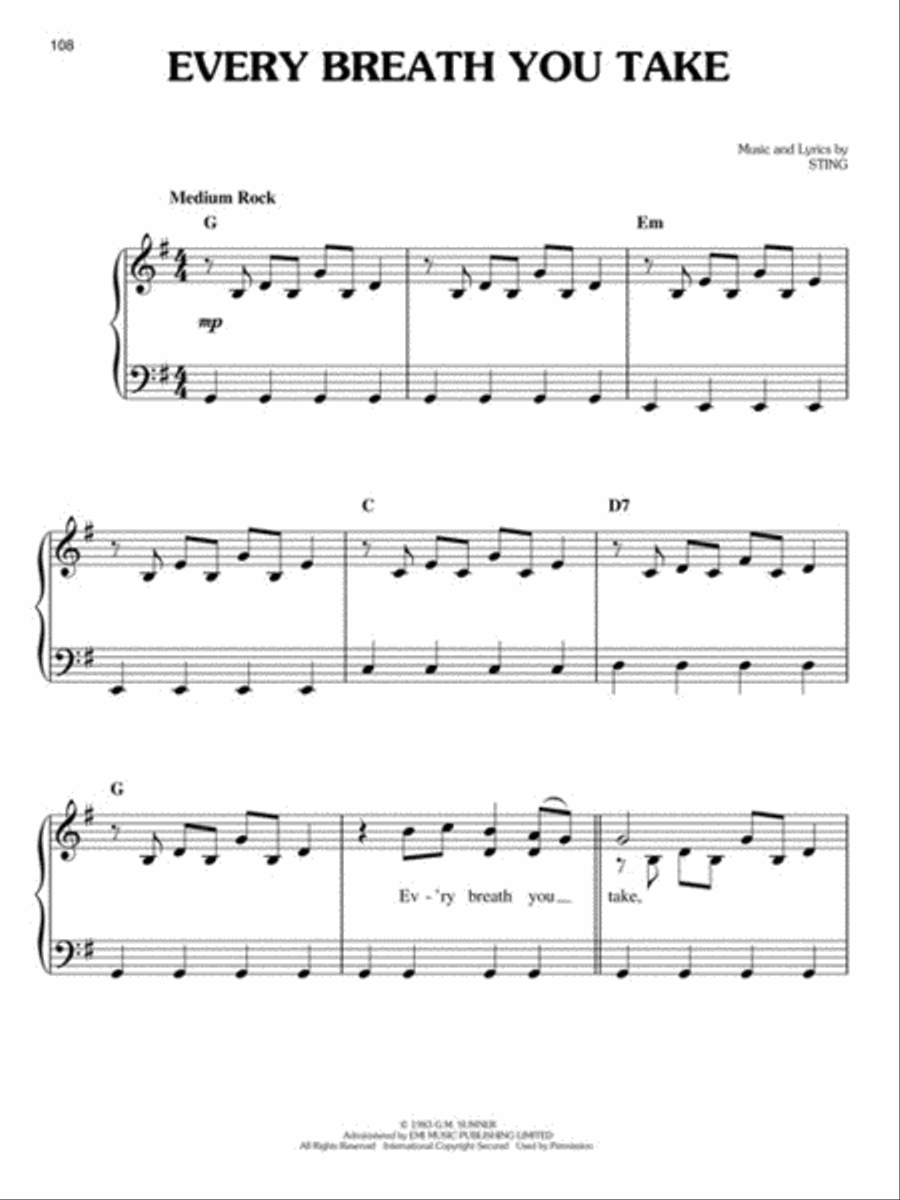 Selections from MTV's 100 Greatest Pop Songs Easy Piano scores gallery preview page 5
