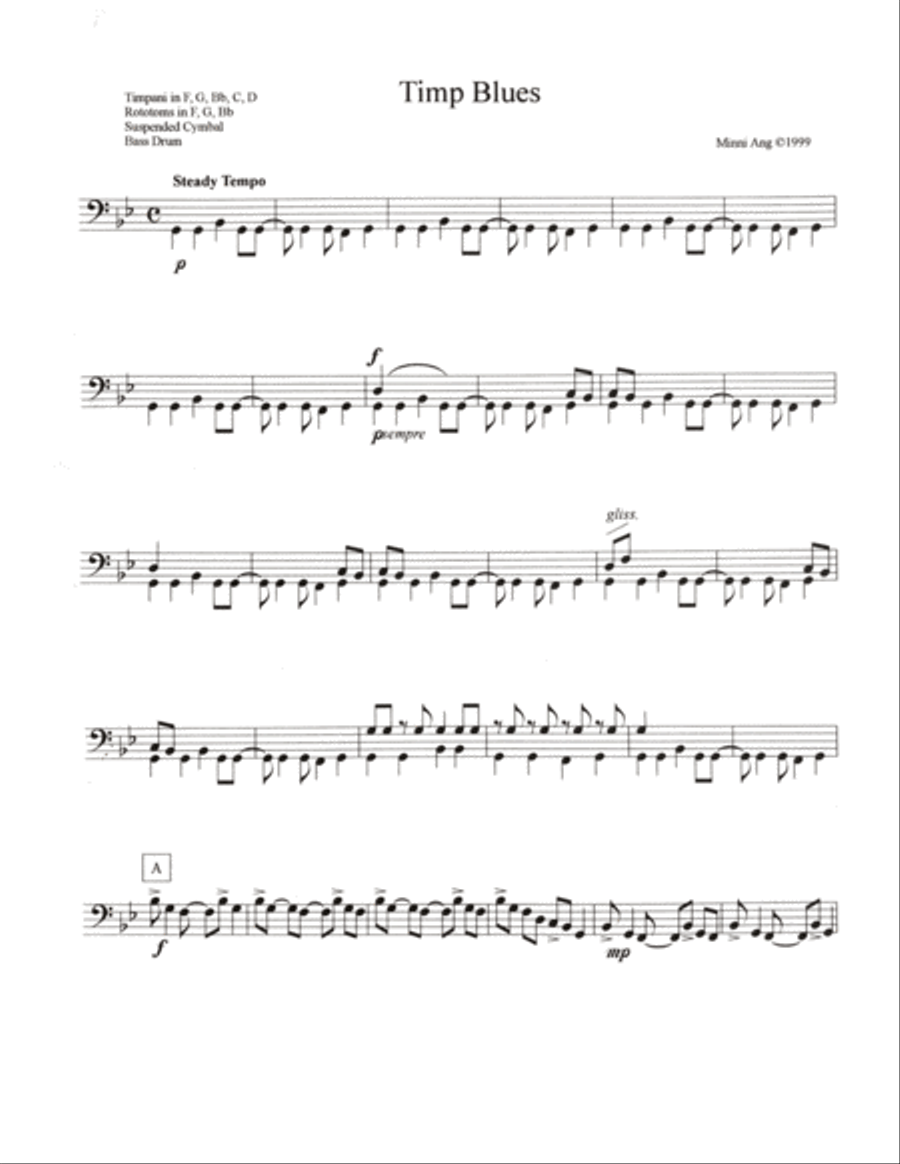 Timp Blues Timp Blues Percussion scores gallery preview page 1
