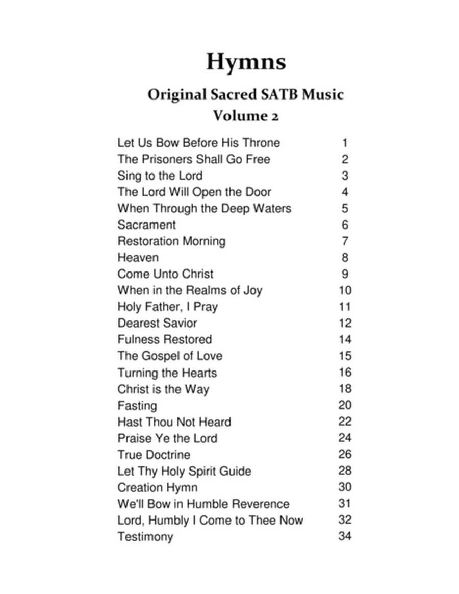 HYMNS 2: Original Sacred SATB Music Volume 2 image number null