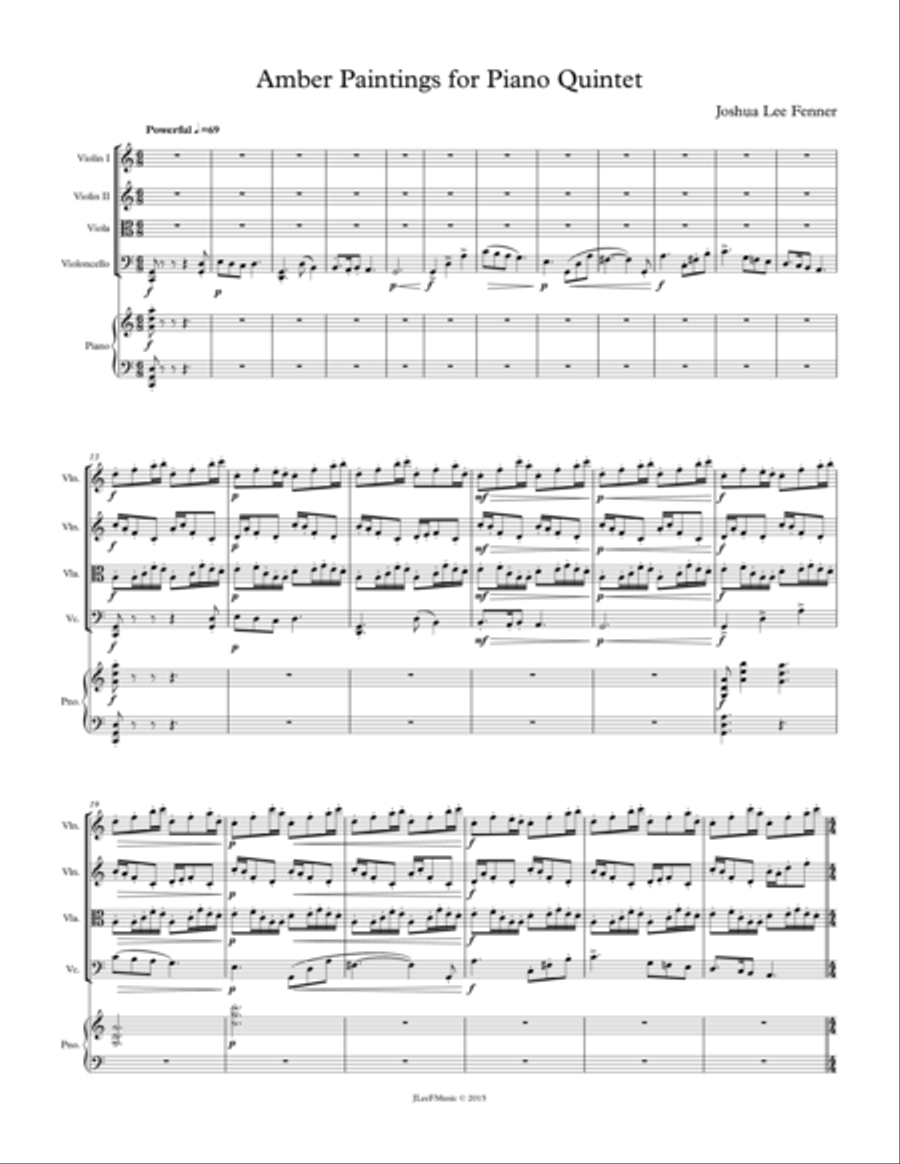Amber Paintings for Piano Quintet Piano Quintet scores gallery preview page 2