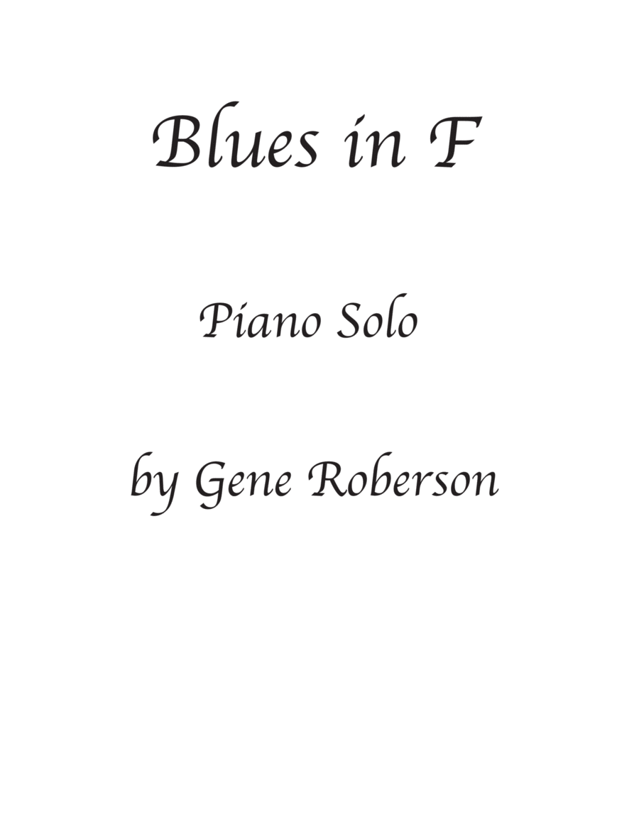 Piano Blues in F