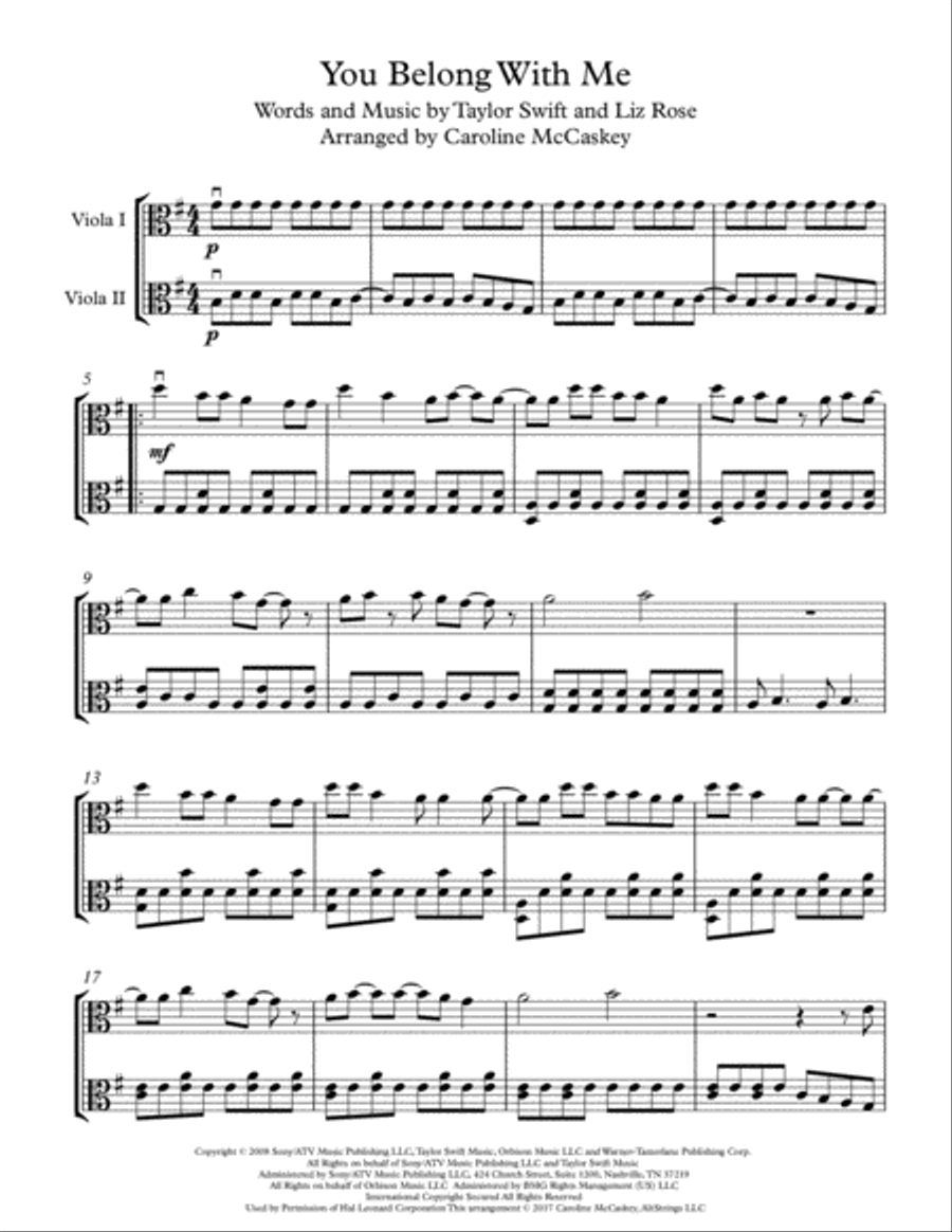 You Belong With Me You Belong With Me String Duet scores gallery preview page 2