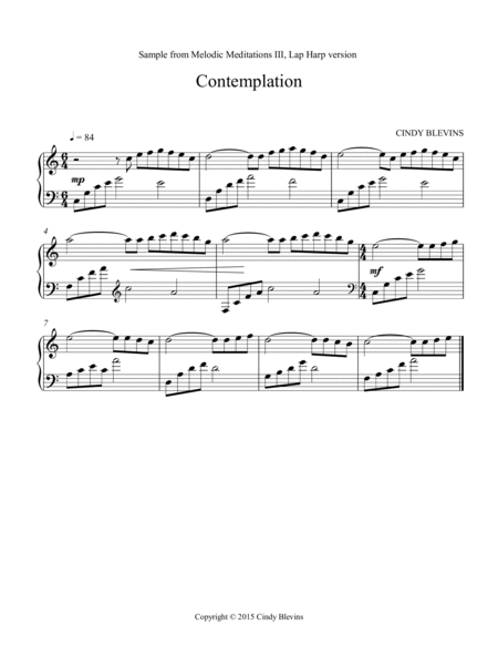 Melodic Meditations III, 10 original solos for Lap Harp image number null