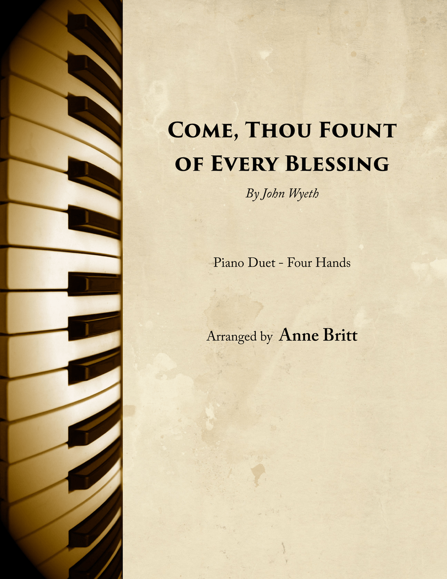 Come, Thou Fount of Every Blessing (piano duet) 1 Piano, 4-Hands scores gallery preview page 1