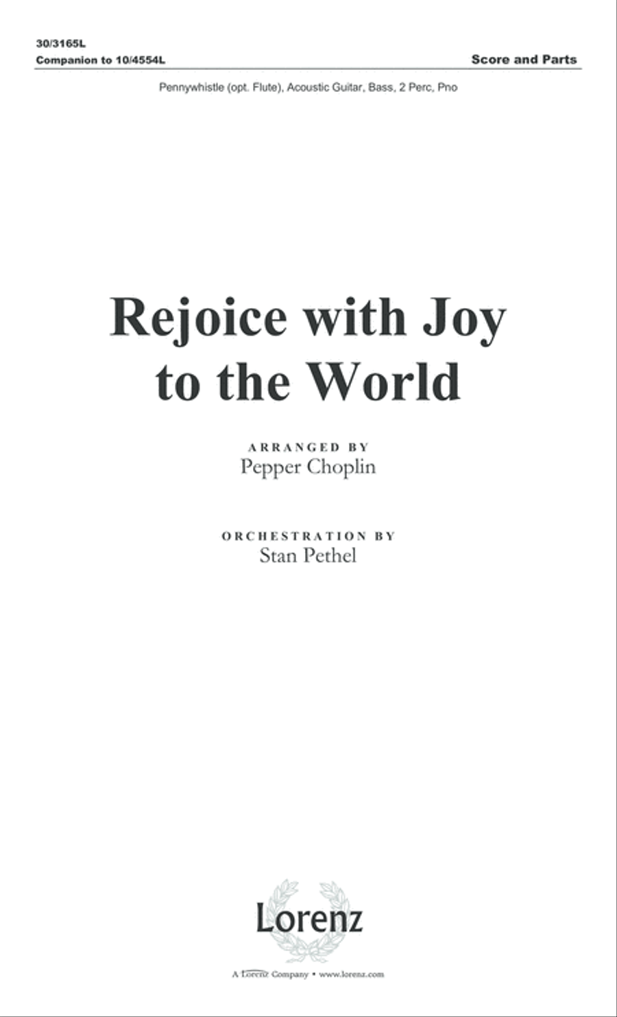 Rejoice with Joy to the World (Score only) Flute scores gallery preview page 1