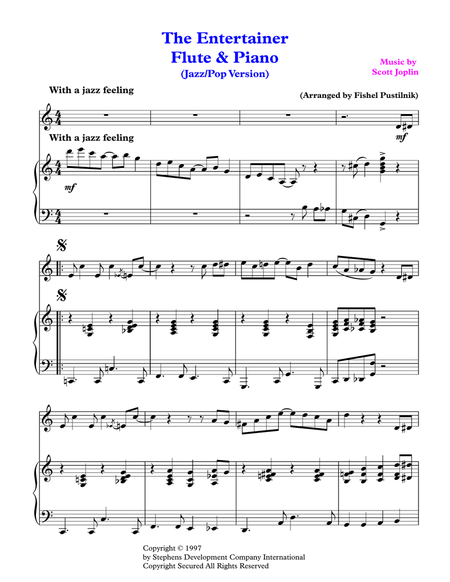 The Entertainer Flute Solo scores gallery preview page 2