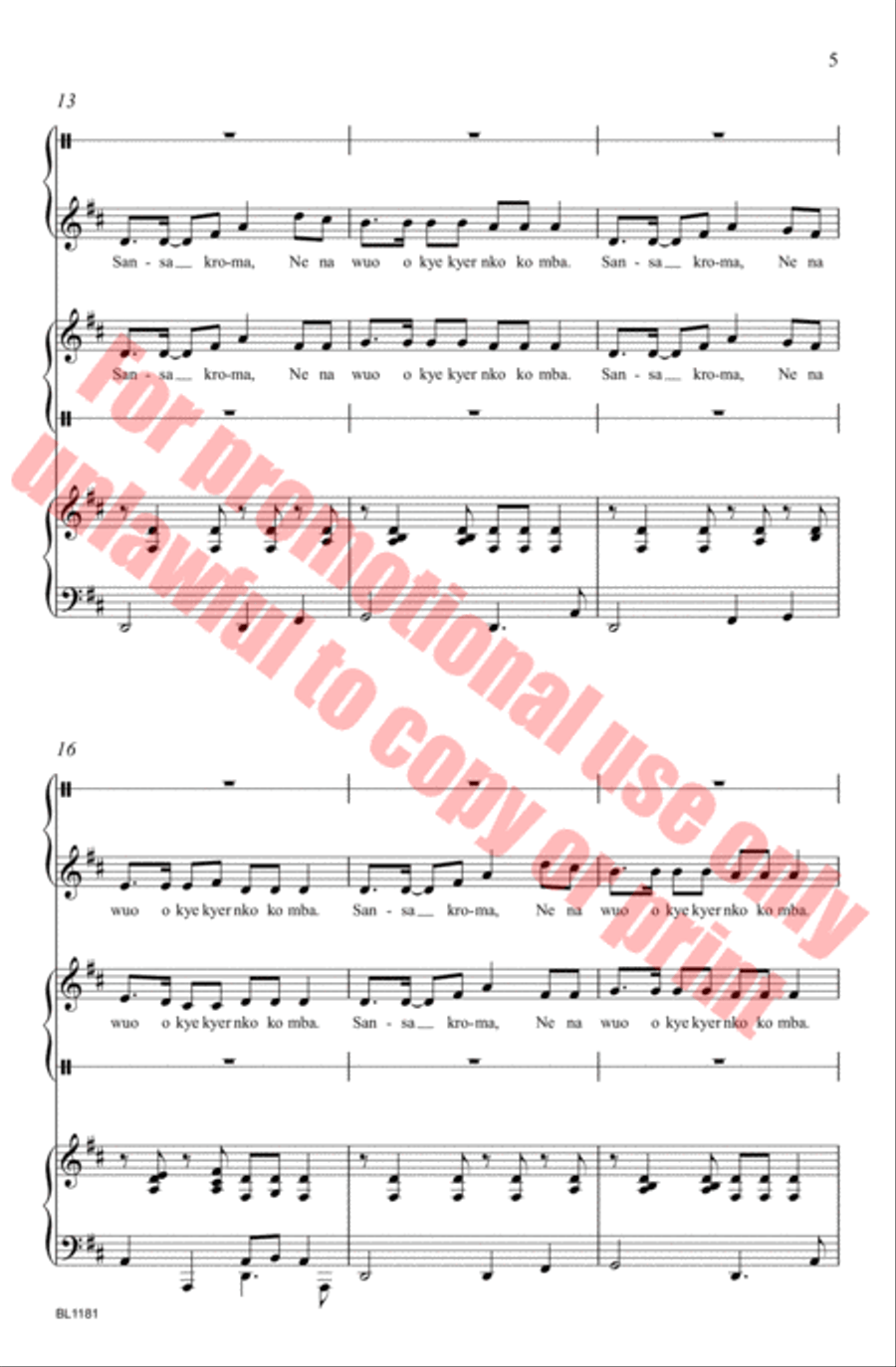 Sansa Kroma Choir scores gallery preview page 6