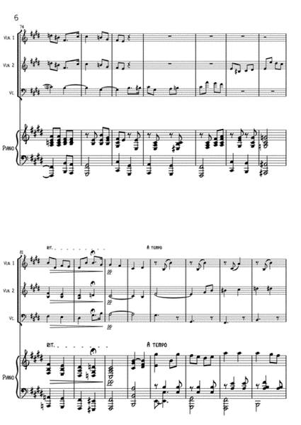 Edward Elgar- Salut d'amour - arrangement for 2 violins, violoncello, and piano image number null