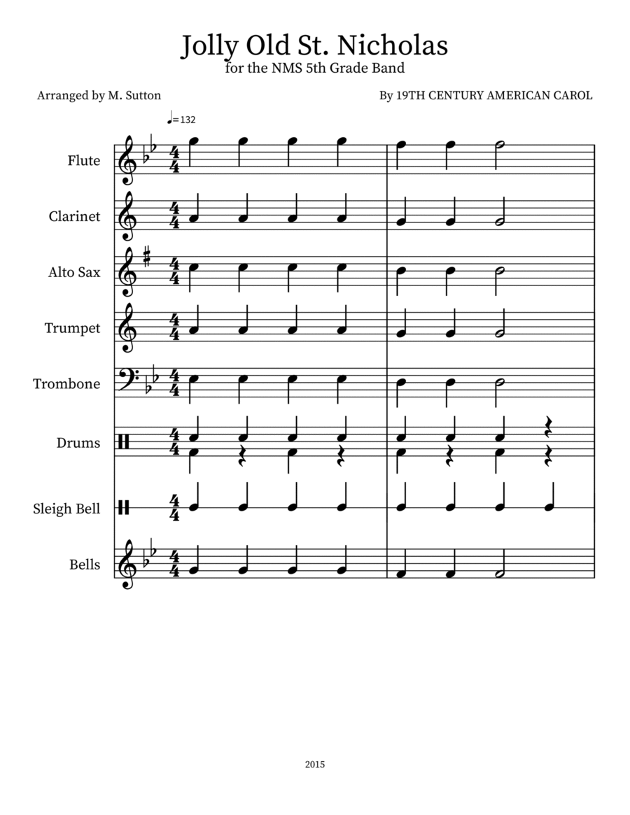 Jolly Old St. Nicholas Concert Band scores gallery preview page 1