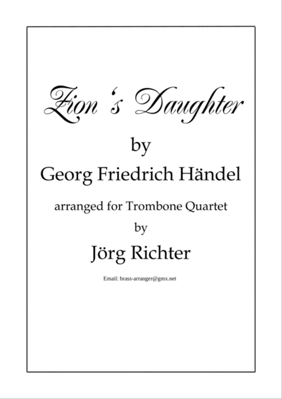 Zion's Daughter for Trombone Quartet Brass Quartet scores gallery preview page 1