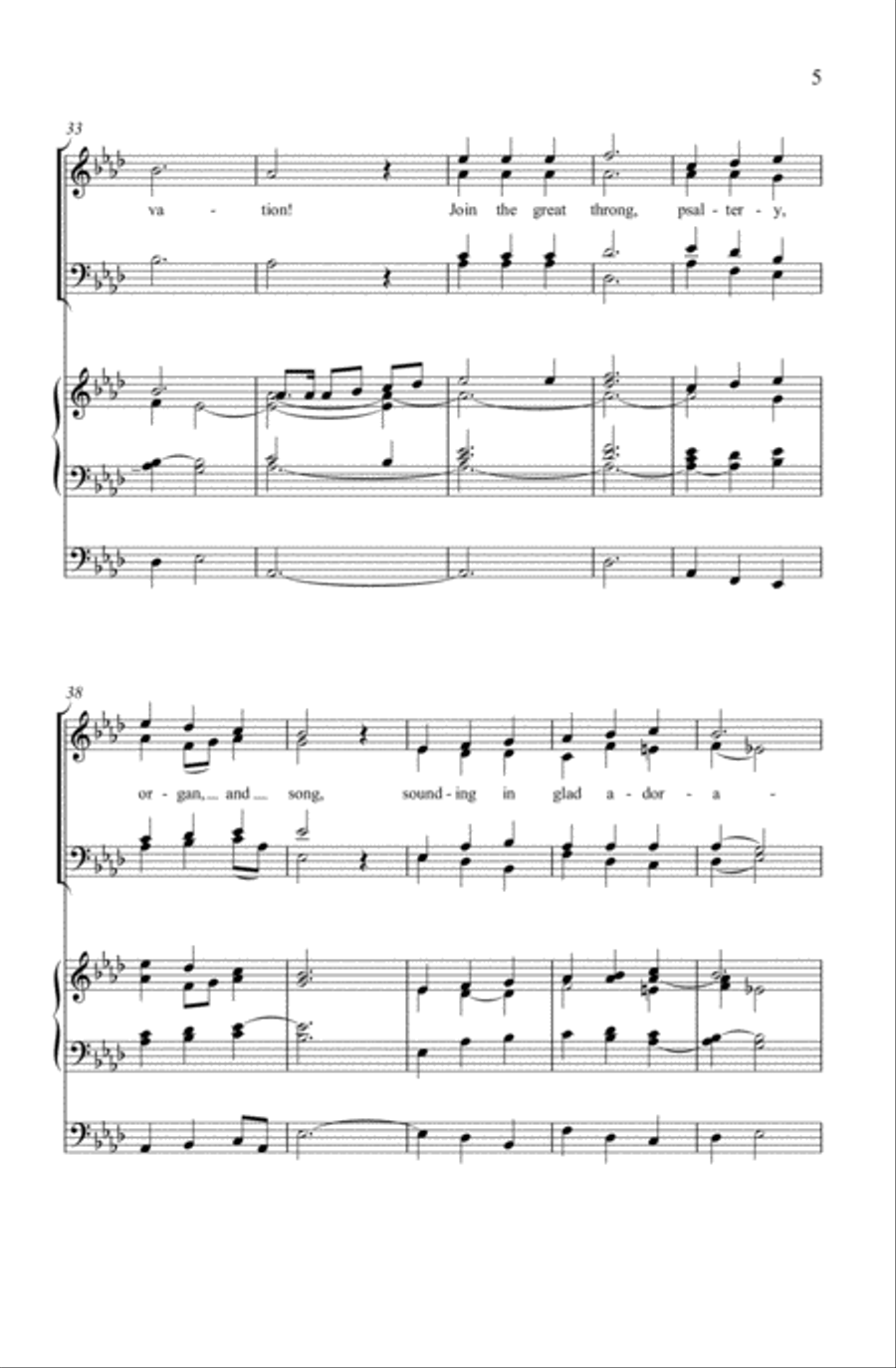 Praise to the Lord, the Almighty 4-Part scores gallery preview page 4