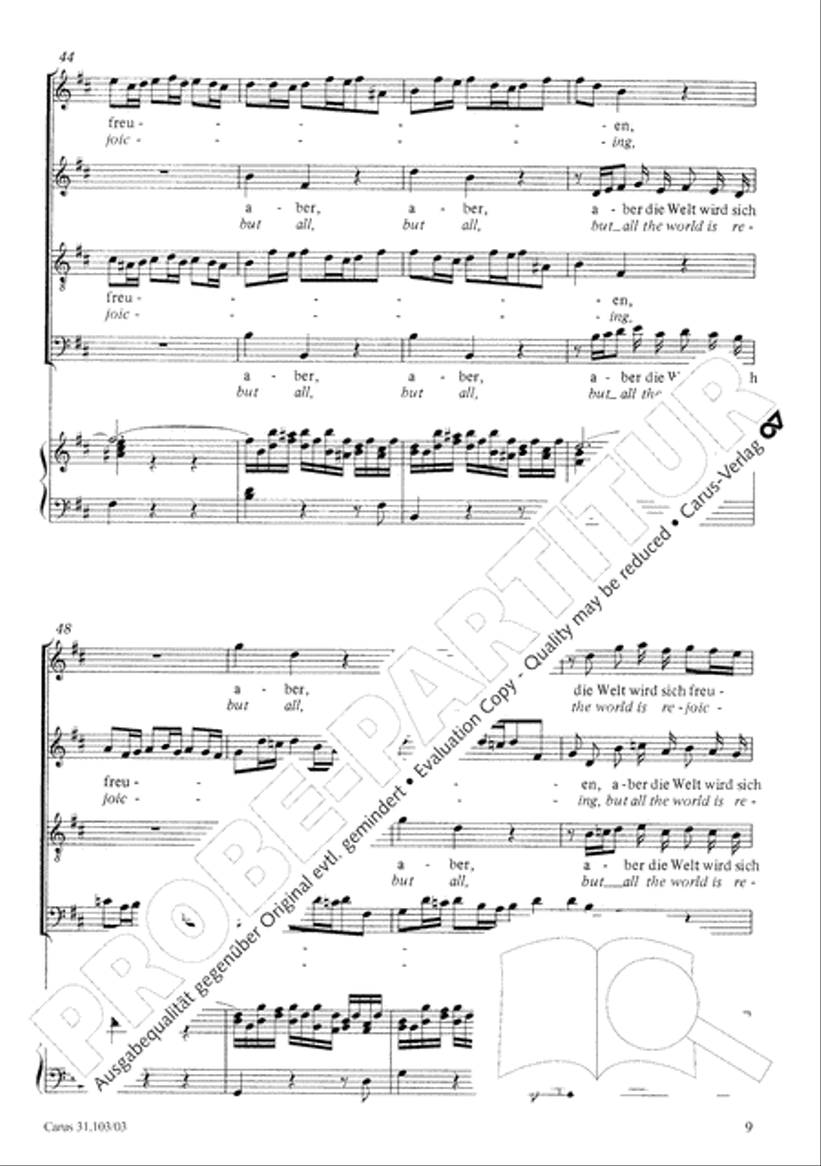 You shall be weeping and crying (Ihr werdet weinen und heulen) 4-Part scores gallery preview page 10