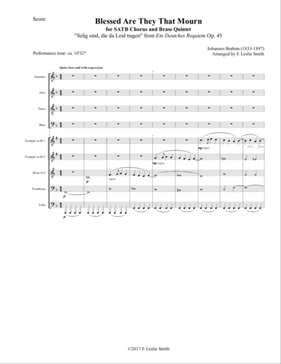 Blessed Are They That Mourn (for SATB Chorus and Brass Quintet) 4-Part scores gallery preview page 2