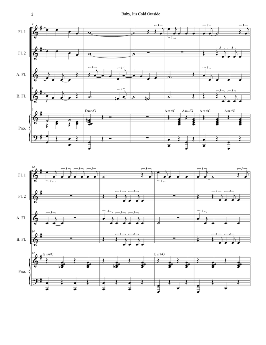 Baby, It's Cold Outside Baby, It's Cold Outside Woodwind Ensemble scores gallery preview page 2