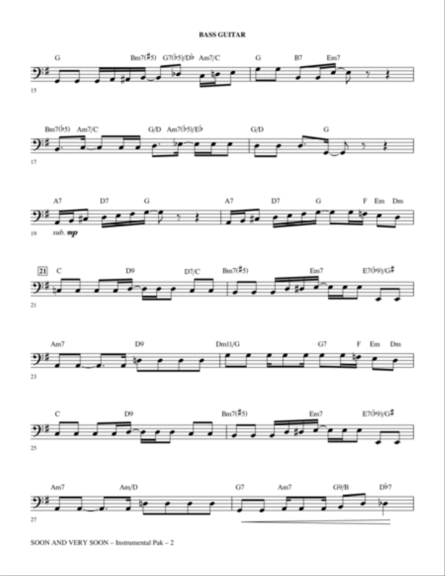 Soon And Very Soon (arr. Rollo Dilworth) - Bass Guitar Choir scores gallery preview page 2