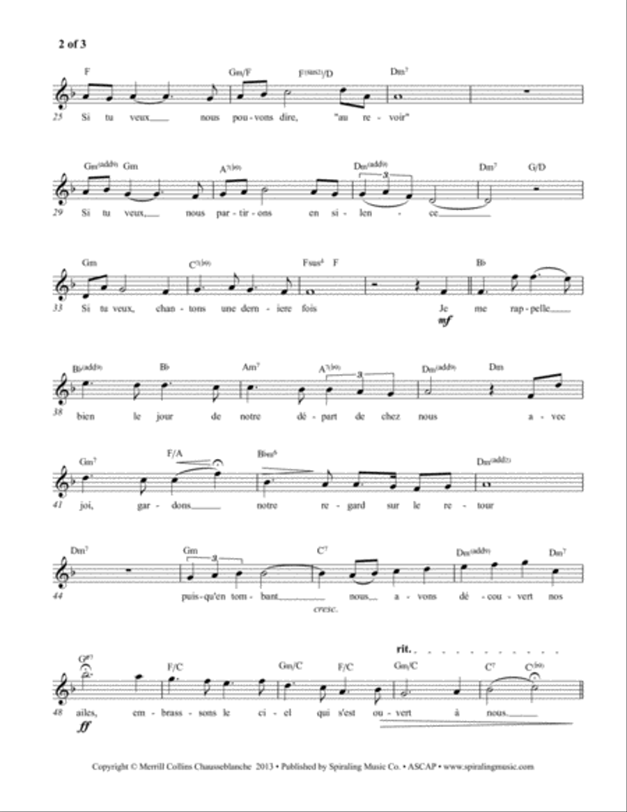 Nous Nous Retrouverons in F Voice scores gallery preview page 2