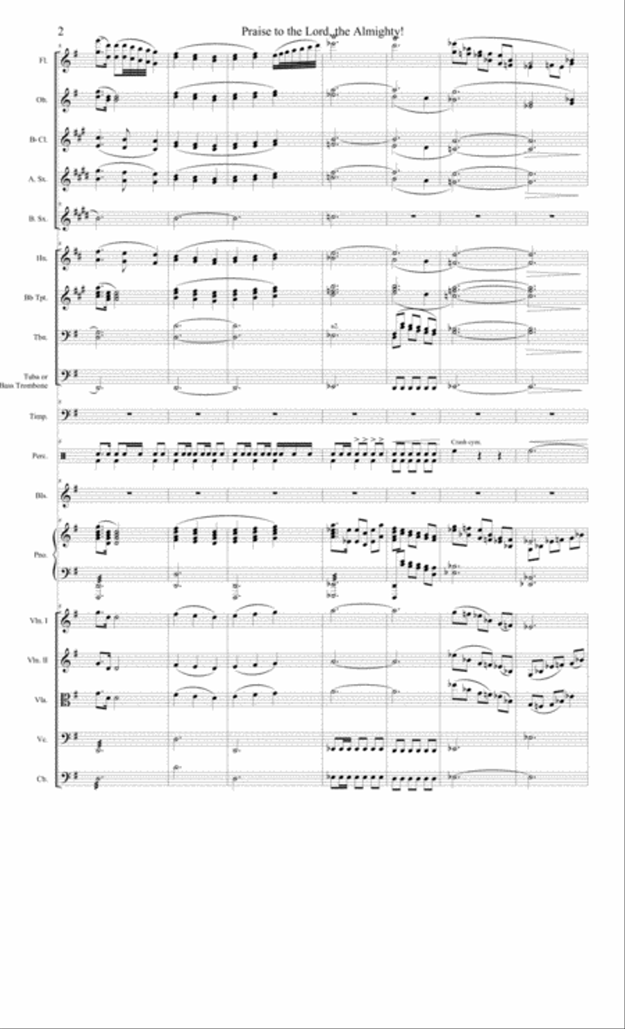 Praise to the Lord, Almighty Full Orchestra scores gallery preview page 2