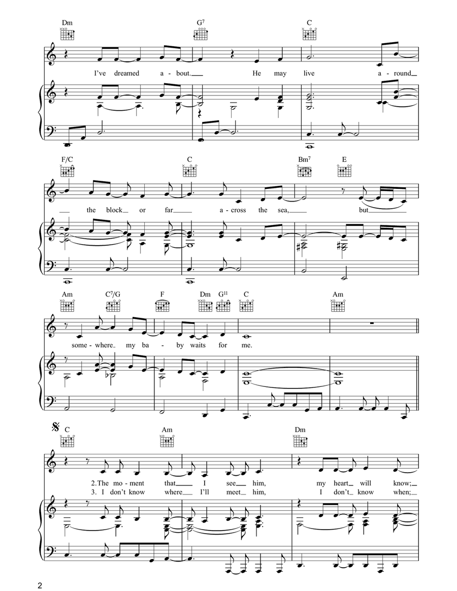 Somewhere My Baby Waits For Me Piano, Vocal, Guitar scores gallery preview page 2