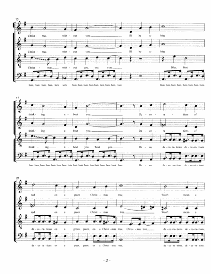 Blue Christmas Blue Christmas 4-Part scores gallery preview page 2