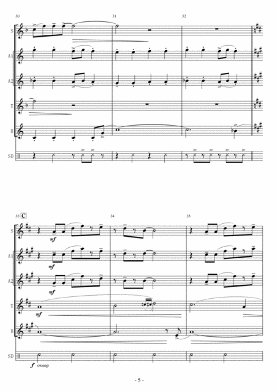 Sesame Street Theme Woodwind Quintet scores gallery preview page 5