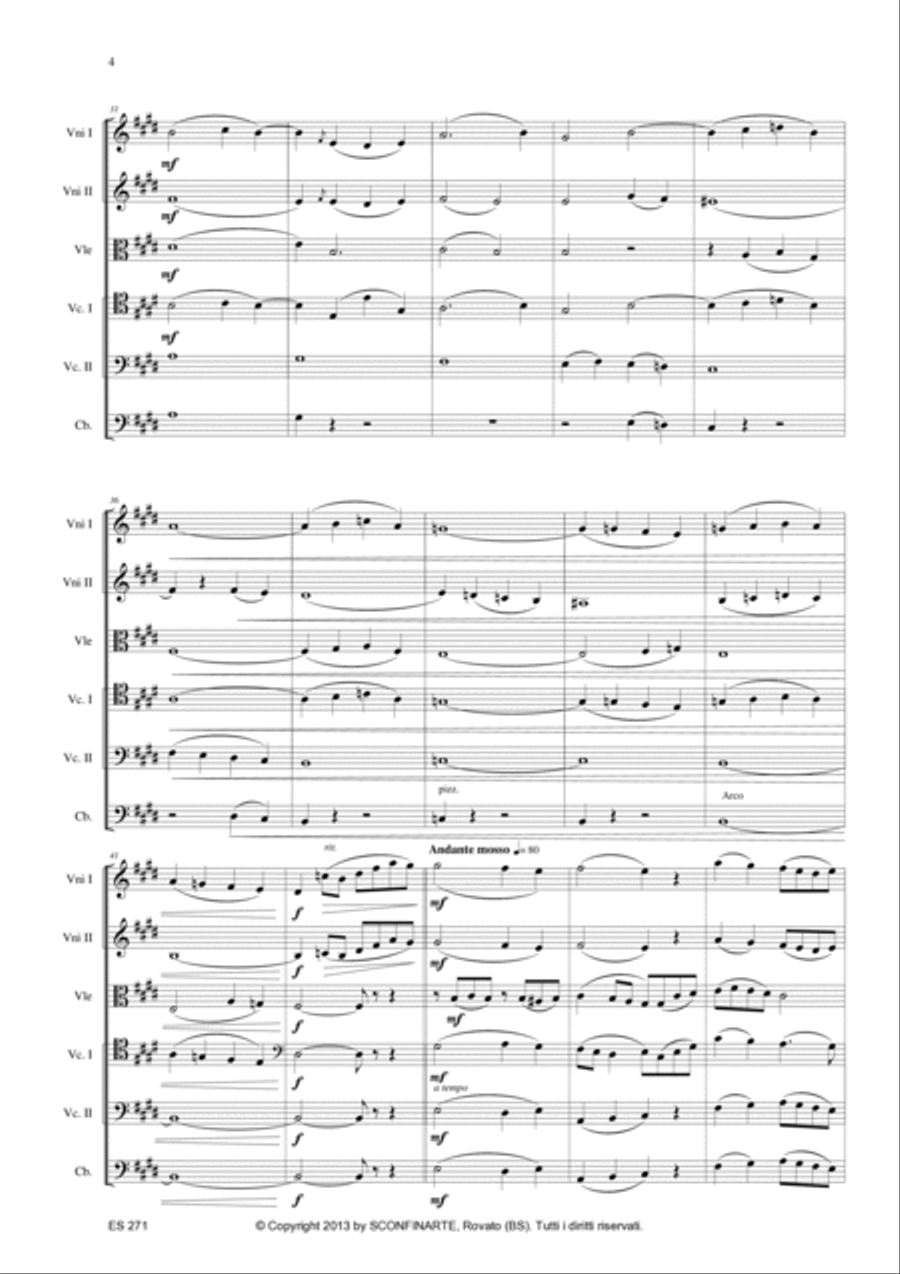 Filiberto PIERAMI: NOTTURNO PER ORCHESTRA D’ARCHI (OP.85) (ES 271) - Score Only String Orchestra scores gallery preview page 5