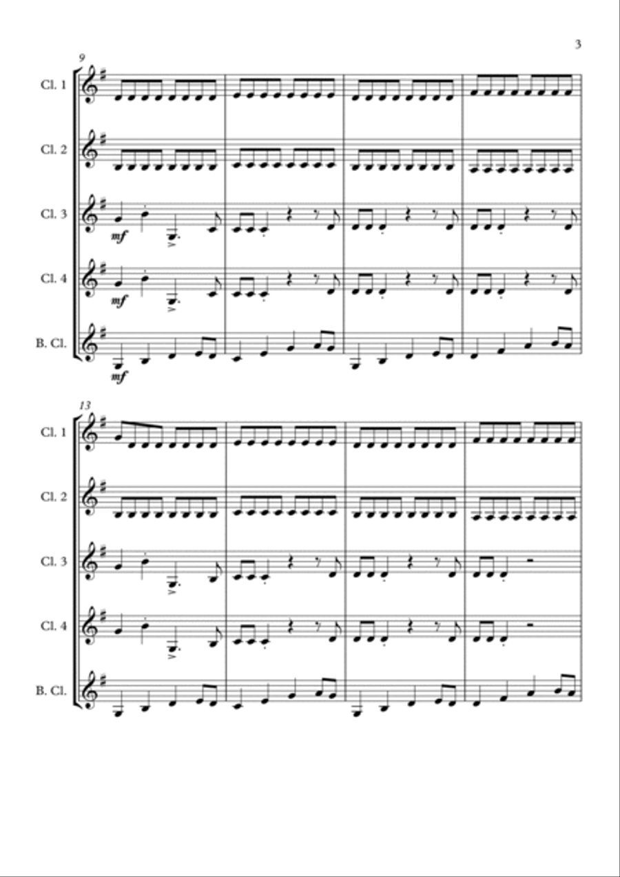 The Lion Sleeps Tonight Woodwind Ensemble scores gallery preview page 3