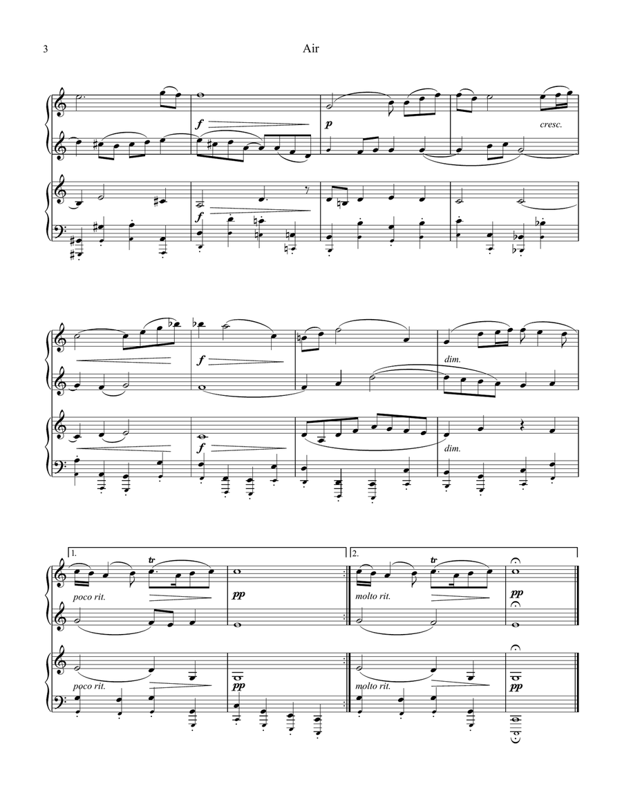 Air (on the G string) BWV 1068 for 1 piano, 4 hands 1 Piano, 4-Hands scores gallery preview page 4