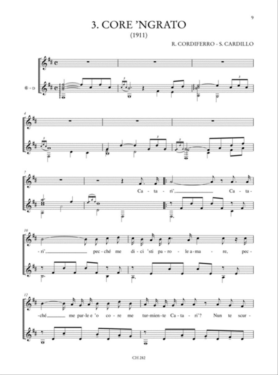 Favourite Neapolitan Songs for Voice and Guitar - Vol. 2: High/Medium Voice Acoustic Guitar scores gallery preview page 4