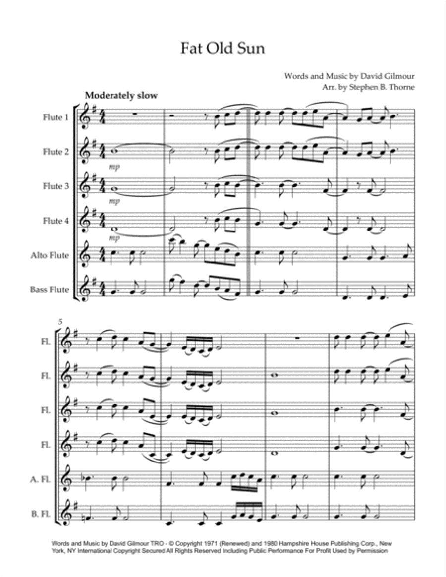 Fat Old Sun Flute Solo scores gallery preview page 2