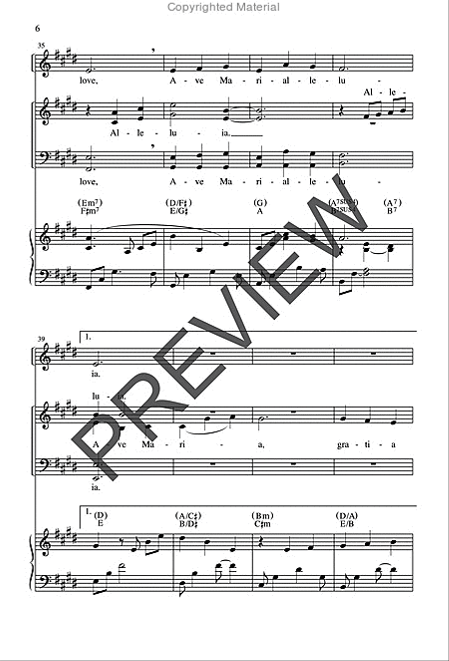Ave Maria 4-Part scores gallery preview page 6