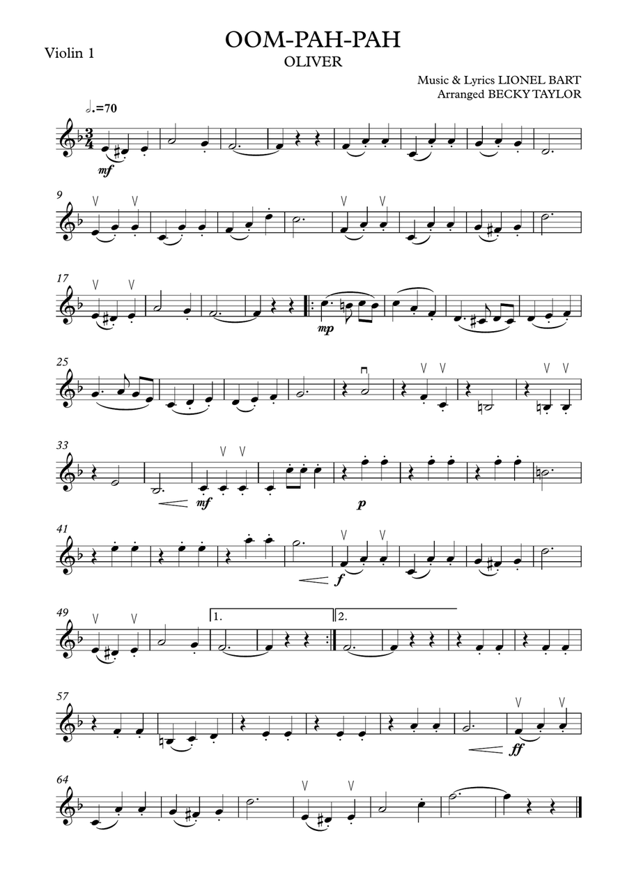 Oom-pah-pah String Quartet scores gallery preview page 1