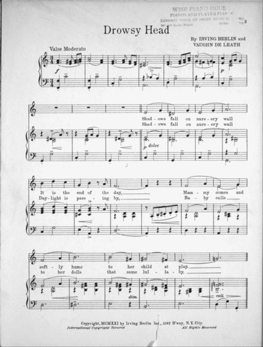 Drowsy Head Voice scores gallery preview page 2