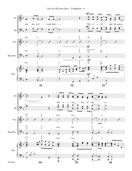 You Are Welcome Here - Rhythm Score and Parts