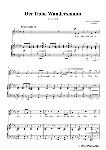 Schumann-Der frohe Wandersmann,Op.77 No.1,in D flat Major