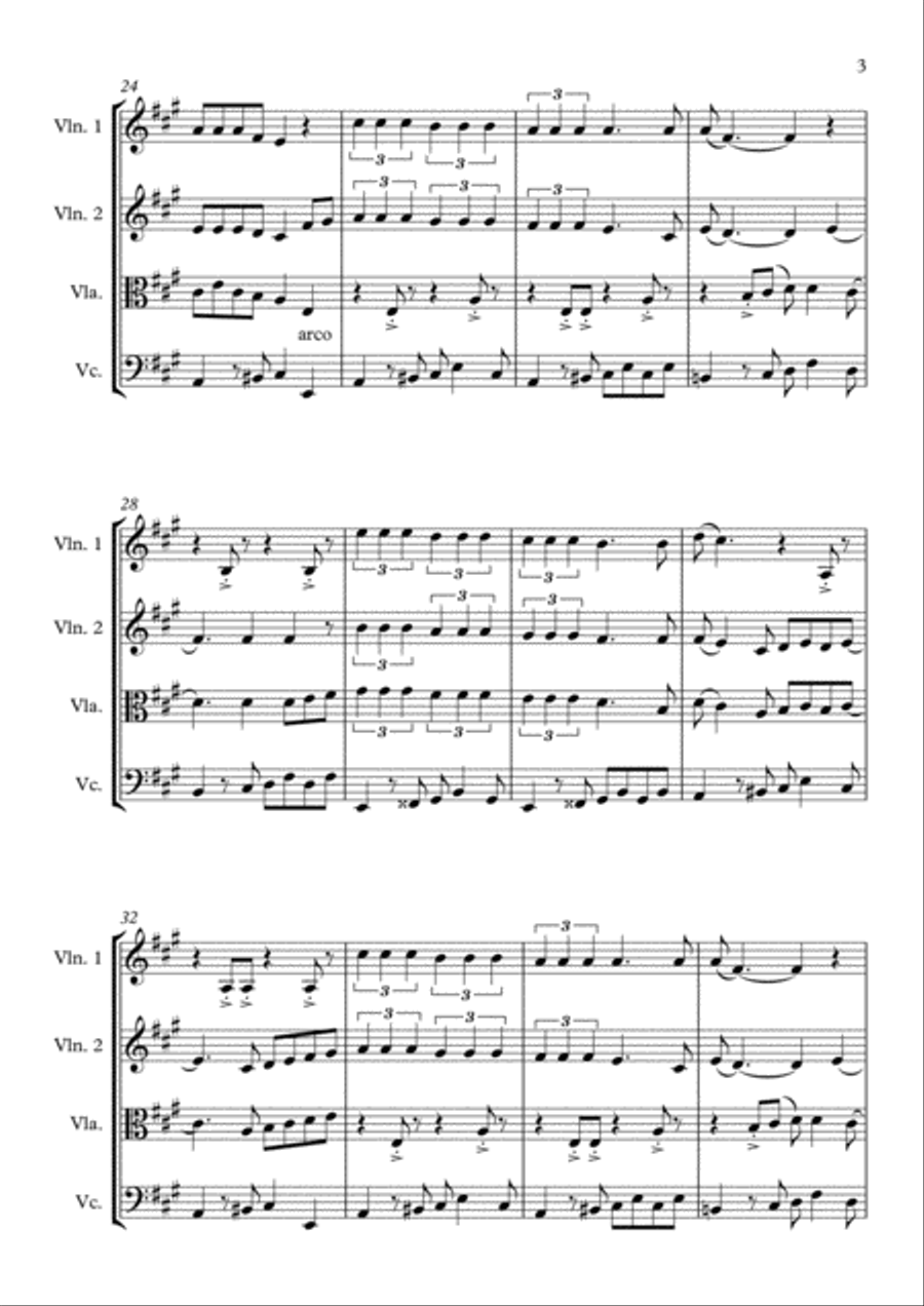 All About That Bass String Quartet scores gallery preview page 3